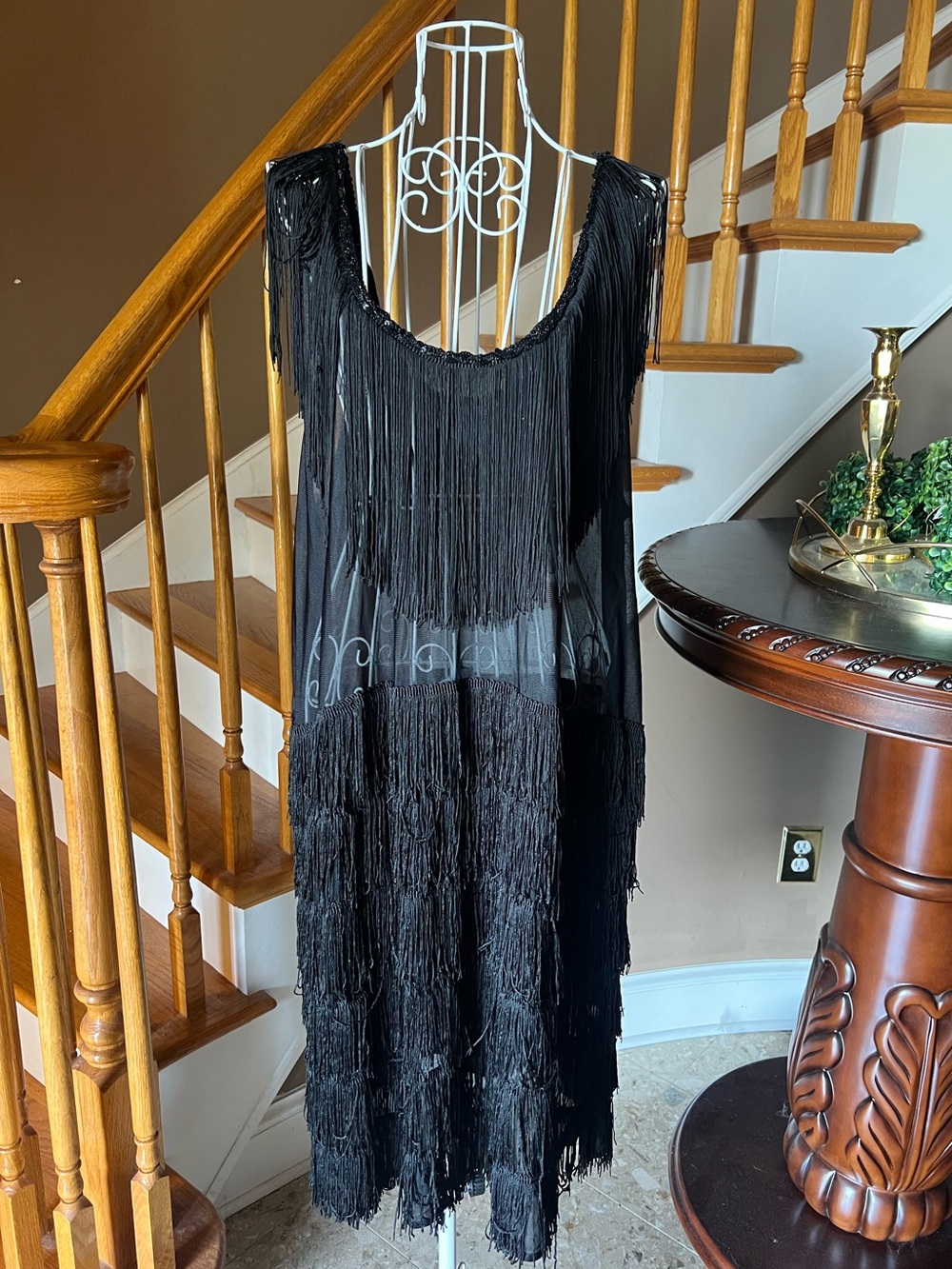 California Costume Collection Roaring 20s Black Flapper Dress Halloween Plus OS